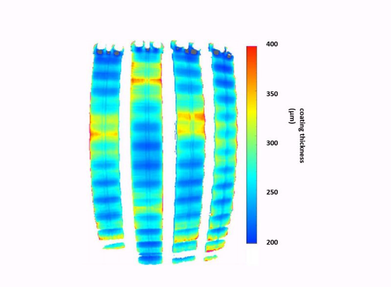 使用涂魔师3D ATO在线测厚系统测量蛇形管绝缘涂层厚度